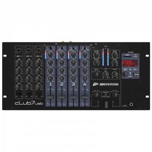 DJ Mixer Club Mixer met ingebouwde USB - SD Mediaspeler - club7-usb