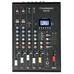6 channel mixer with compressor, effects and USB/SD/BT Player - mpx6