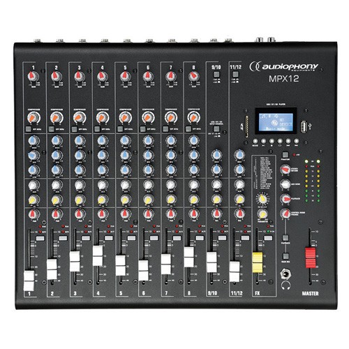 12 channel mixer with compressor, effects and USB/ SD/BT Player - mpx12