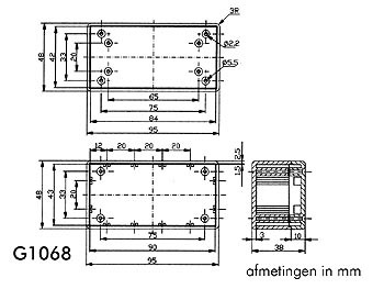 abs utilibox - grijs 95 x 48 x 38mm - g1068