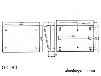 behuizing voor toetsenborden - grijs 189 x 134 x 32/55mm - g1183