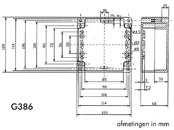 waterbestendige abs-behuizing - donkergrijs 120 x 120 x 60mm - g386