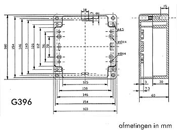 waterbestendige abs-behuizing - donkergrijs 160 x 160 x 60mm - g396