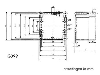 waterbestendige abs-behuizing - donkergrijs 160 x 160 x 90mm - g399