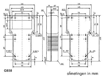 grijze t-behuizing in abs met vaste display - 237/95 x 131/95 x 43mm - g858gs