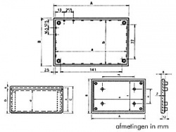 cover behuizing - grijs 160 x 96 x 66.9mm - tkcp3g