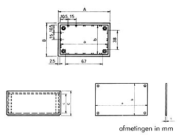 plastic optative behuizing - petroleumblauw 85.0 x 56.0 x 35.5mm - tkp1b