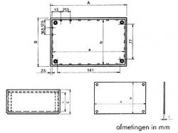 plastic optative behuizing - petroleumblauw 160 x 96 x 61mm - tkp3b