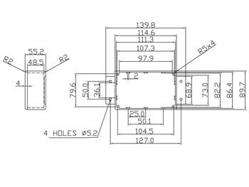 waterdichte gegoten aluminium behuizing met flens - gbs25mf