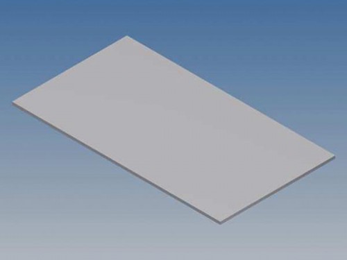 aluminium paneel voor 10002 / mc 12 - zilver - 77 x 42.5 x 1 mm - tkapp12.1