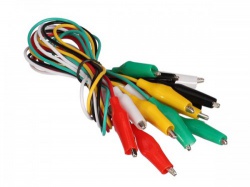set met 10 kabels (50 cm, 5 kleuren) met geÏsoleerde krokodillenklemmen - 27 mm - cm11n