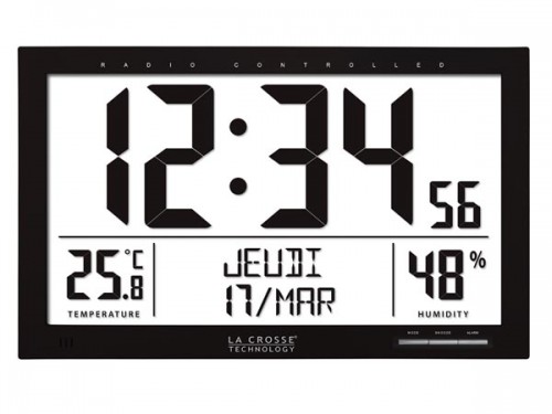 la crosse - dcf-klok met kalender, temperatuur, vochtigheid en alarm - ws8013