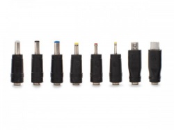 set met 8 universele dc pluggen voor mannelijke plug 2.1 x 5.5 mm - pss6e/plugs