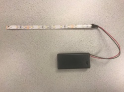 Flexibele LEDSTRIP op batterij - KoelWit 20 cm. met 9 Volt aansluiting - LEDSTRIP op batterijvoeding  BH9VBS - ledstr20cw +  bh9vbs