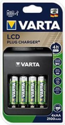 varta lcd lader + 4 x aa 2100mah - lader 57687