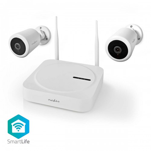 SmartLife Draadloos Camerasysteem | 2x Camera | Full HD 1080p | IP65 | Nachtzicht | Wit - slnvr201cwt