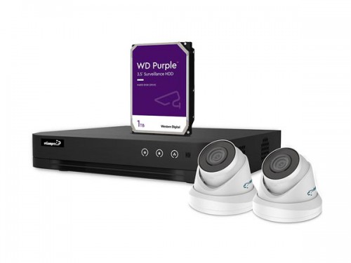 ip-videobewakingsset - 4-kanaals nvr-recorder - 2 x witte ip dome-camera - 1 tb hd - kabels - cctvprom20w