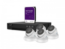 ip-videobewakingsset - 4-kanaals nvr-recorder - 4 x witte ip dome-camera - 2 tb hd - kabels - cctvprom21w