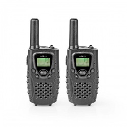 Walkie talkie Set | 2 Handsets | Tot 8 km | Frequentiekanalen: 8 | PTT / VOX | tot 2,5 uur | Koptelefoonoutput | Zwart - wltk0800bk