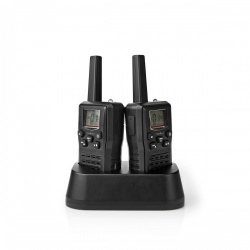 Walkie talkie Set | 2 Handsets | Tot 10 km | Frequentiekanalen: 8 | PTT / VOX | tot 6 uur | Oplaadstation inbegrepen | Koptelefoonoutput | Zwart - wltk1010bk