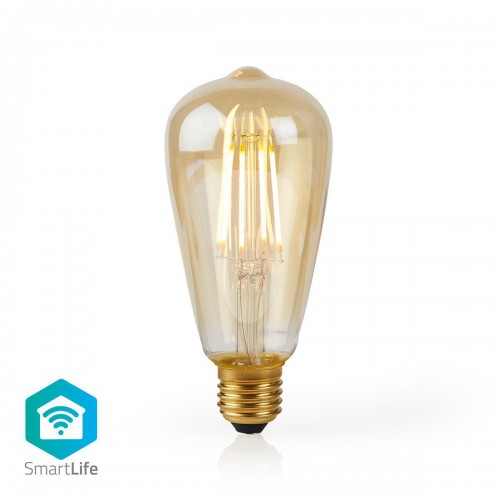 SmartLife LED Filamentlamp | Wi-Fi | E27 | 500 lm | 5 W | Warm Wit | 2200 K | Glas | Android™ / IOS | ST64 | 1 Stuks - wifilf10gdst64