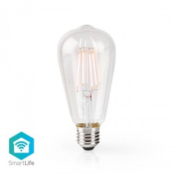 SmartLife LED Filamentlamp | Wi-Fi | E27 | 500 lm | 5 W | Warm Wit | 2700 K | Glas | Android™ / IOS | ST64 | 1 Stuks - wifilf10wtst64