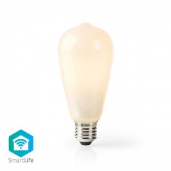SmartLife LED Filamentlamp | Wi-Fi | E27 | 500 lm | 5 W | Warm Wit | 2700 K | Glas | Android™ / IOS | ST64 | 1 Stuks - wifilf11wtst64