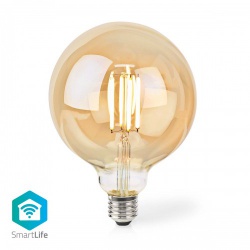 SmartLife LED Filamentlamp | Wi-Fi | E27 | 806 lm | 7 W | Warm Wit | 1800 - 3000 K | Glas | Android™ / IOS | Globe | 1 Stuks - wifilrf10g125