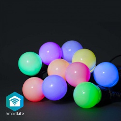 SmartLife Decoratieve LED | Feestverlichting | Wi-Fi | RGB | 10 LED's | 9.00 m | Android™ / IOS | Diameter bulb: 50 mm - wifilp03c10