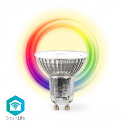 SmartLife LED Spot | Wi-Fi | GU10 | 345 lm | 4.9 W | RGB / Warm tot Koel Wit | 2700 - 6500 K | Energieklasse: G | Android™ / IOS | PAR16 | 1 Stuks - wifilrc10gu10