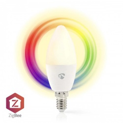 SmartLife Multicolour Lamp | Zigbee 3.0 | E14 | 470 lm | 4.9 W | RGB / Warm tot Koel Wit | 2200 - 6500 K | Android™ / IOS | Kaars | 1 Stuks - zblc10e14