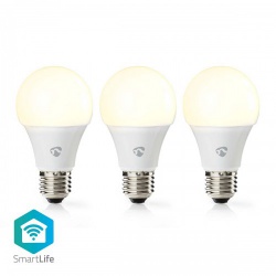 SmartLife LED Bulb | Wi-Fi | E27 | 800 lm | 9 W | Warm Wit | 2700 K | Android™ / IOS | A60 | 3 Stuks - wifilw32wte27