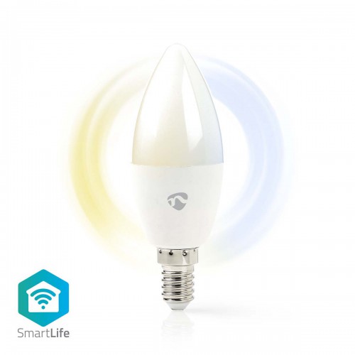 SmartLife LED Bulb | Wi-Fi | E14 | 470 lm | 4.9 W | Warm tot Koel Wit | 2700 - 6500 K | Android™ / IOS | Kaars | 1 Stuks - wifilrw10e14