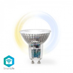 SmartLife LED Spot | Wi-Fi | GU10 | 345 lm | 4.9 W | Warm tot Koel Wit | 2700 - 6500 K | Energieklasse: G | Android™ / IOS | PAR16 | 1 Stuks - wifilrw10gu10