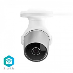 SmartLife Camera voor Buiten | Wi-Fi | Full HD 1080p | IP65 | Cloud Opslag (optioneel) / microSD (niet inbegrepen) | 12 V DC | Met bewegingssensor | Nachtzicht | Wit / Zilver - wifico11cwt