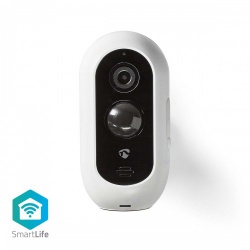 SmartLife Camera voor Buiten | Wi-Fi | Full HD 1080p | IP65 | Max. batterijduur: 6 Maanden | Cloud Opslag (optioneel) / microSD (niet inbegrepen) | 5 V DC | Met bewegingssensor | Nachtzicht | Wit - wificbo30wt