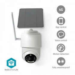 SmartLife Camera voor Buiten | 4G | Full HD 1080p | Kiep en kantel | IP65 | Cloud Opslag (optioneel) / microSD (niet inbegrepen) | 5 V DC | Met bewegingssensor | Nachtzicht | Wit - simcbo50wt