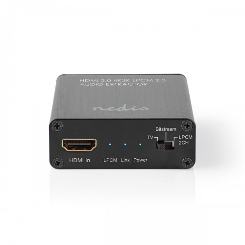 HDMI™-Extractor | HDMI™ Input | HDMI™ Output / TosLink Female / 1x 3,5 mm | Maximale resolutie: 4K@60Hz | 18 Gbps | Metaal | Antraciet | Gift Box - vext3470at