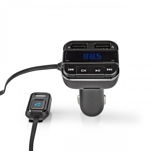 FM-Audiotransmitter voor Auto | Gefixeerd | Handsfree bellen | 0.8 " | LED-Scherm | Bluetooth® | 5.0 V DC / 1.0 A / 5.0 V DC / 2.4 A | Google Assistant / Siri | Grijs / Zwart - catr123bk