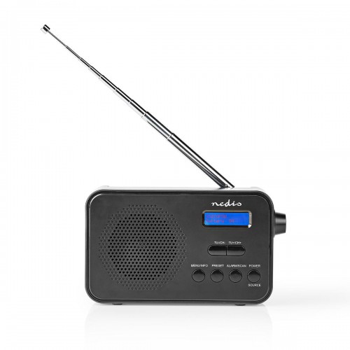 DAB+ Radio | Draagbaar Model | DAB+ / FM | 1.3 " | Zwart-Blauw Scherm | Batterij Gevoed / USB Gevoed | Digitaal | 3.6 W | Bluetooth® | Koptelefoonoutput | Wekker | Slaaptimer | Zwart - rddb1000bk