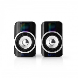 Gaming Speaker | Speaker-kanalen: 2.0 | USB Gevoed | 3,5 mm Male | 30 W | RGB | Volumebediening - gspr20020bk