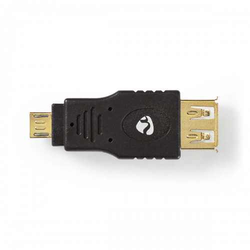 USB Micro-B Adapter | USB 2.0 | USB Micro-B Male | USB-A Female | 480 Mbps | Verguld | PVC | Antraciet | Doos - ccbw60901at