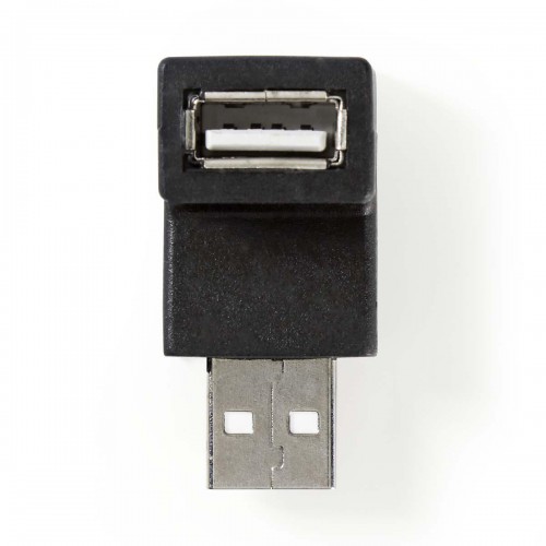 USB-A Adapter | USB 2.0 | USB-A Male | USB-A Female | 480 Mbps | Rond | Vernikkeld | PVC | Zwart | Envelop - ccgp60930bk