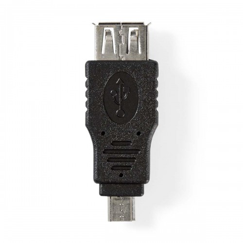 USB Micro-B Adapter | USB 2.0 | USB Micro-B Male | USB-A Female | 480 Mbps | Vernikkeld | PVC | Zwart | Blister - ccgb60901bk