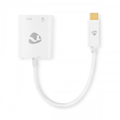 USB Multi-Port Adapter | USB 3.1 | USB-C™ Male | USB-C™ Female / 3,5 mm Female | 0.15 m | Rond | Vernikkeld | PVC | Wit | Window Box - ccbw65955wt015