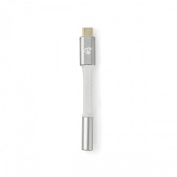 USB-C™ Adapter | USB 2.0 | USB-C™ Male | 3,5 mm Female | 0.08 m | Rond | Verguld | Gevlochten / Nylon | Wit / Zilver | Cover Window Box - cctb65950al008