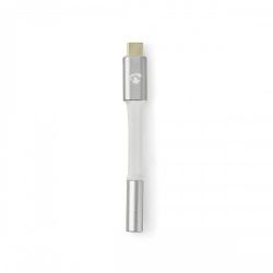USB-C™ Adapter | USB 2.0 | USB-C™ Male | 3,5 mm Female | 0.08 m | Rond | Verguld | Gevlochten / Nylon | Wit / Zilver | Cover Window Box - cctb65950al008