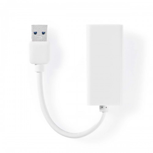 USB-A Adapter | USB 3.2 Gen 1 | USB-A Male | RJ45 Female | 1 Gbps | 0.20 m | Rond | Vernikkeld | ABS | Wit | Doos - ccgb61950wt02