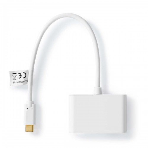 USB Multi-Port Adapter | USB 3.2 Gen 1 | USB-C™ Male | 2x USB-A | 5 Gbps | 0.20 m | Rond | Vernikkeld | PVC | Wit | Polybag - ccgp65960wt02