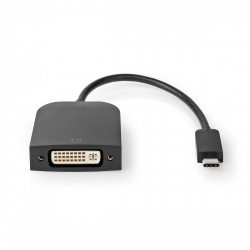 USB-C™ Adapter | USB 3.2 Gen 1 | USB-C™ Male | DVI-D 24+1-Pins Female | 1080p | 0.20 m | Rond | Vernikkeld | PVC | Zwart | Doos - ccgb64552bk02